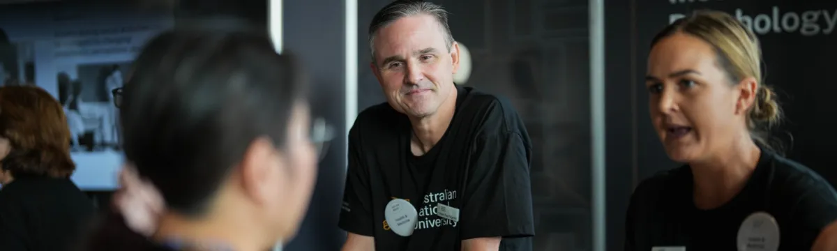 Director, ANU School of Medicine and Psychology Professor Paul Fitzgerald at Open Day at ANU in Canberra, ACT, Australia, 16 March, 2024. (Tracey Nearmy/ANU)
