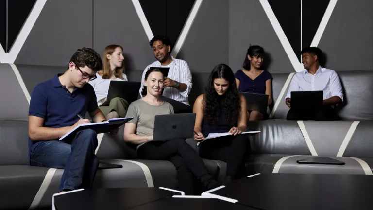 Students gathered studying 2022