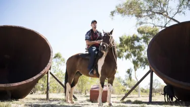 Dr Sam Gubicak on a horse