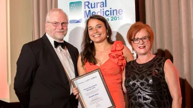 Danielle Dries receiving her award