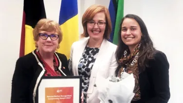 Gaye Doolan, Minister Meegan Fittzharris, Dr Danielle Dries